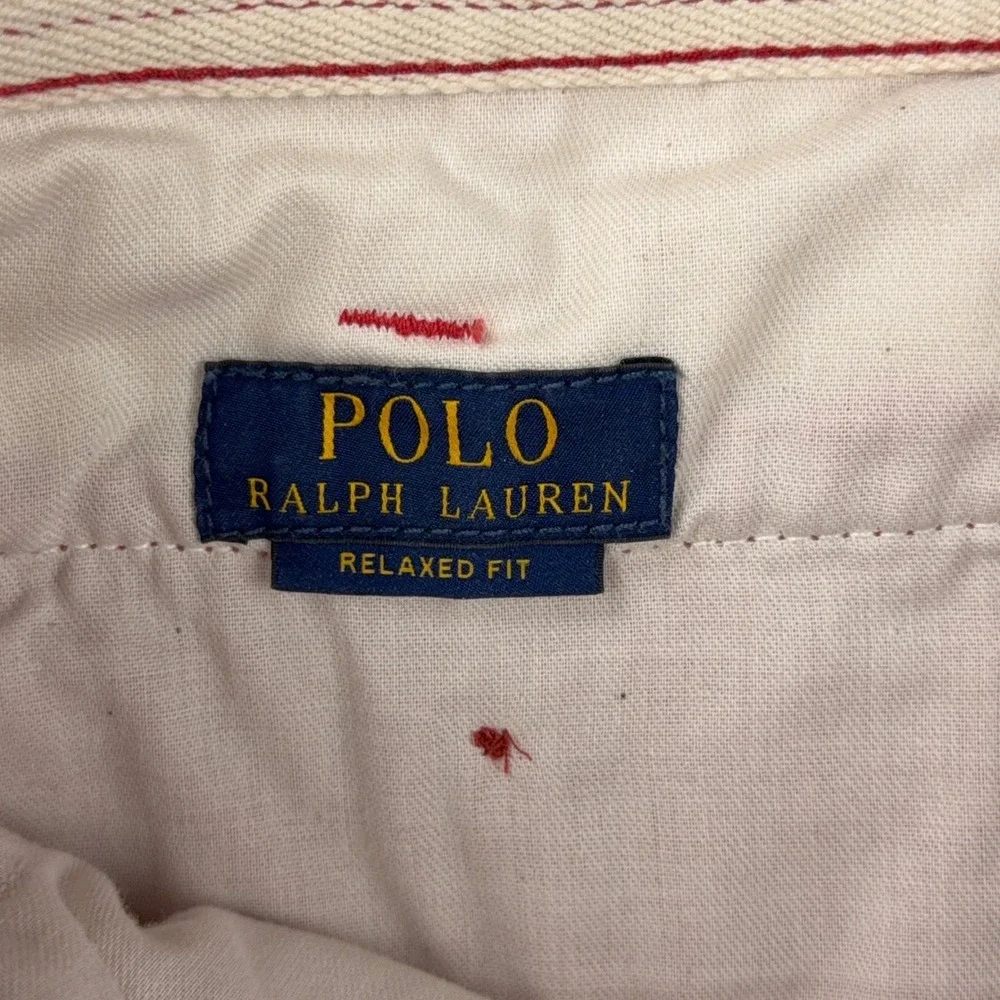Polo Ralph Lauren Shorts Mens 33 Pink Relaxed Fit Chino Twill Preppy Summer Y2K
